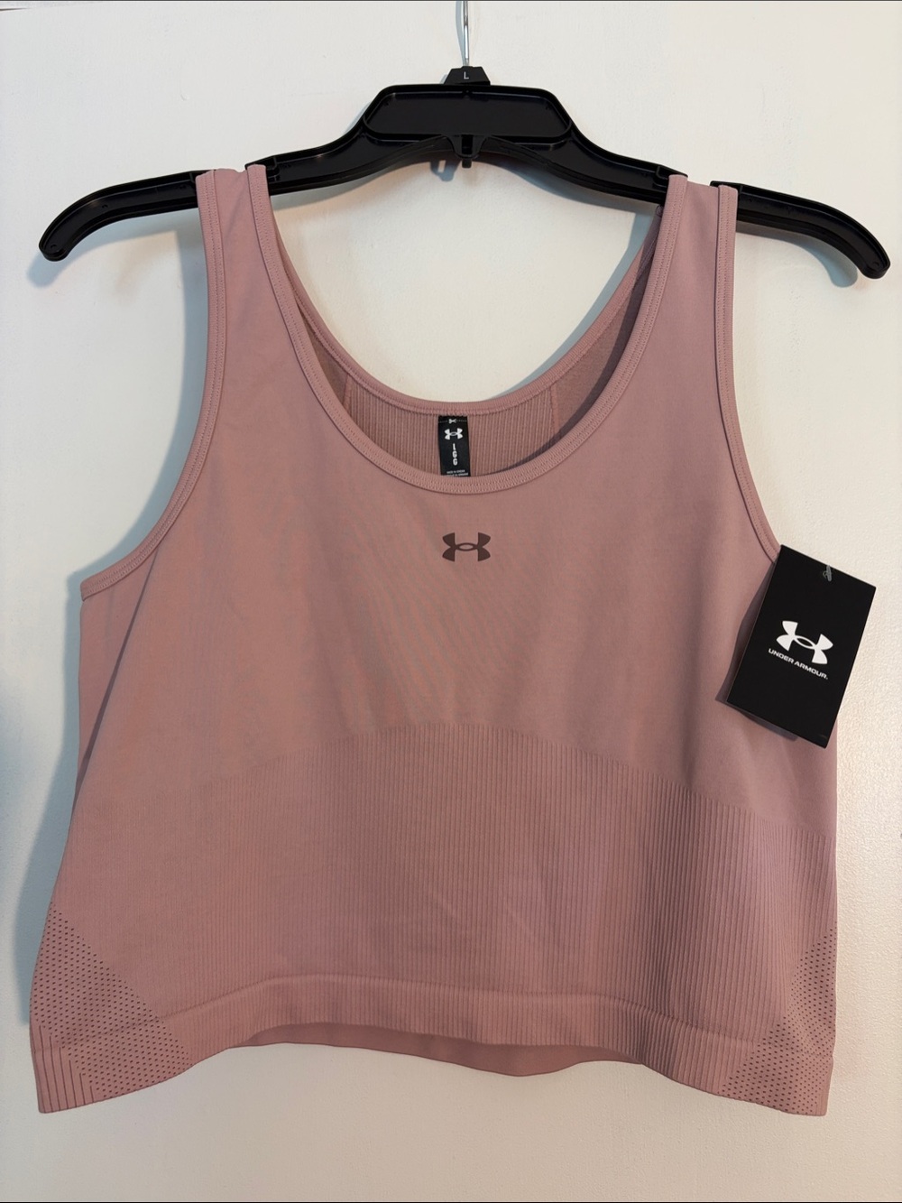 Under Armour Mauve Dusty Rose Seamless Crop Sports Tank